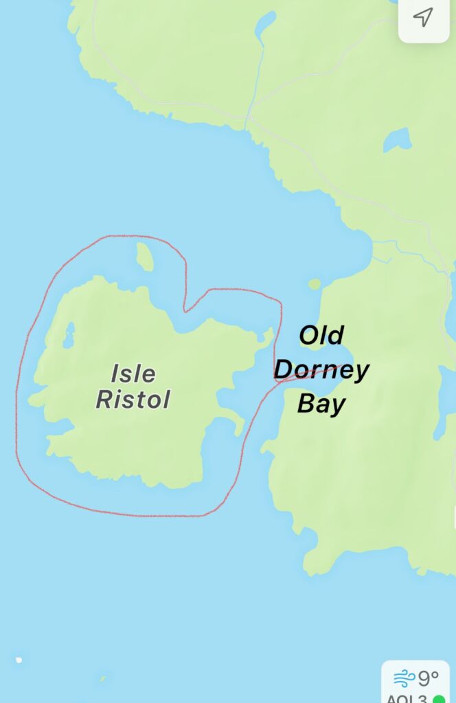 Kayak Route. Old Dornie to Ristol in The Summer Isles